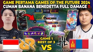 GAME PERTAMA GOTF 2024  CUMAN BANANA PAKEK BENEDETTA FULL DAMAGE UDH GILA COK  RRQ VS LIL GUN [upl. by Luapnoj761]