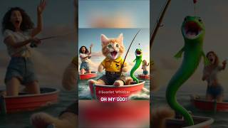 Cats Fishing Frenzy Rescued By Heroic Dog 😿🐕‍🦺 catstory cat catvideos meow [upl. by Moreen]