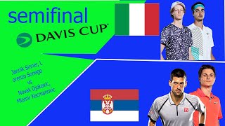 Jannik Sinner Lorenzo Sonego vs Novak Djokovic Miomir Kecmanovic Davis Cup 11252023 [upl. by Abehsile]