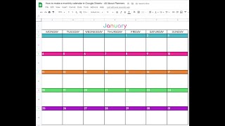 How to make a monthly calendar printable in Google Sheets [upl. by Eiruam793]