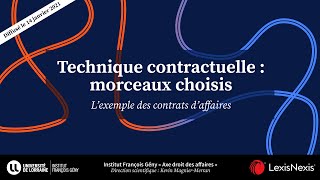 Teaser Technique contractuelle  morceaux choisis  Lexemple des contrats daffaires [upl. by Enomor]