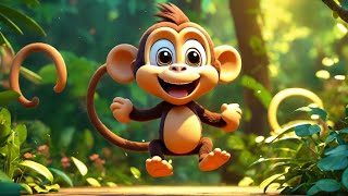 Dancing Monkey Song for Kids  Fun SingAlong and Dance 🐒🎶 [upl. by Eydie]