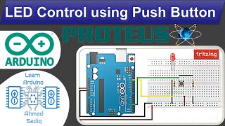 Arduino LED Control Using Button Proteus Simulation [upl. by Zoha]