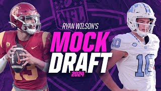 2024 NFL Mock Draft Commanders TRADE UP to No 1 overall for Caleb Williams  CBS Sports [upl. by Lennox]