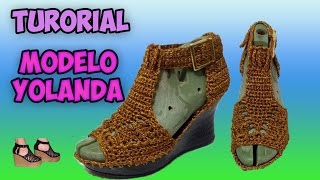 ZAPATO TEJIDO AL CROCHET MOD YOLANDA [upl. by Oned]