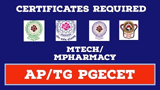 WHAT CERTIFICATES NEEDED FOR APTG PGECET COUNCELLINGjntukjntuhjntuajntugv [upl. by Adoree]