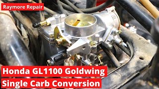 1982 Honda GL1100 Goldwing Single Carb Conversion Kit Installed and Start Up [upl. by Eckardt877]