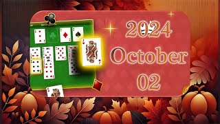 Microsoft FreeCell Daily Challenge Solution 2024 October 02 [upl. by Donough]