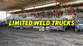 WheatonMN Limited weld Trucks Demolition Derby August 25th 2024 [upl. by Ecad]