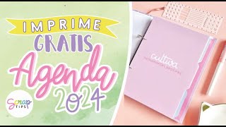 Cómo imprimir 🖨 Agenda 2024 🎀📒  Parte 1  Descarga archivo PDF GRATIS  SCRAPtips [upl. by Clareta614]