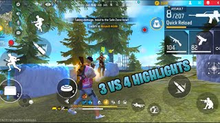 3 VS 4 HIGHLIGHTS FREE FIRE 💥 [upl. by Harbour]