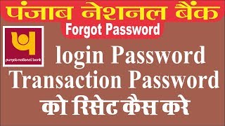 Hindi How To Reset online login password amp Transaction in password punjab national bank [upl. by Wes82]