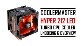 COOLERMASTER HYPER 212 LED TURBO CPU COOLER  UNBOXING  OVERVIEW [upl. by Naxela]