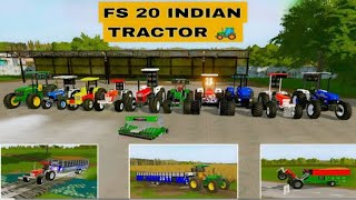 Fs 20 All Indian Tractor Mod  Farming Simulator 20 Indian Tractor Mod  Fs 20 Mod Tochan 👑🚜💖 [upl. by Daveda]