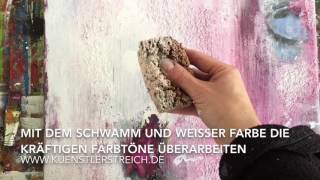 Collage mit Papier Sand und Farbe Tutorial painting acryl [upl. by Fachini909]