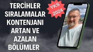 YKS 2024 TERCİHLER SIRALAMALAR KONTENJANI ARTAN VE AZALAN BÖLÜMLER [upl. by Kim537]