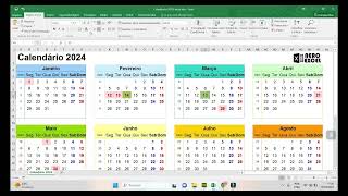 Calendário 2024 Excel [upl. by Vivyanne]