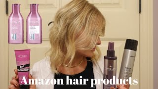 Amazon hair products on FINE THIN HAIR  healthy hair routine [upl. by Ros785]