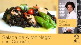 Como Fazer Arroz Negro com Camarões e Aspargos por Flávia Quaresma [upl. by Glorianna464]