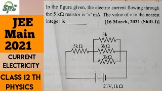 In the figure given the electric current flowing through the 5 kOhm resistor is x mA  The value [upl. by Calvo]