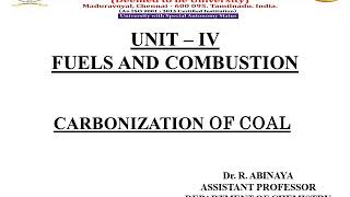 Carbonization of coal  Engg ChemistryII [upl. by Aicella]