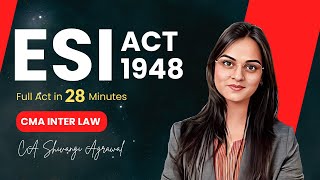 ESI Act 1948  CMA Inter Law Revision Marathon [upl. by Ekoorb]