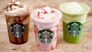 Homemade Starbucks Frappuccino Recipes Made With All Natural Ingredients  Copycat Recipe [upl. by Anneuq]