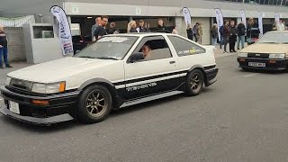 AE86 fest Ireland Mondello Park line up grid and pits drive thru paddock [upl. by Sommer742]