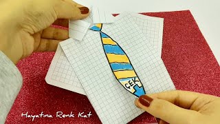 Babalar Günü Origami Kart Yapımı ❤İçinde Sürpriz Var❤Çek ve Gör ❤Çok Kolay ve Eğlenceli 🎈🎈🎈 [upl. by Yesiad]