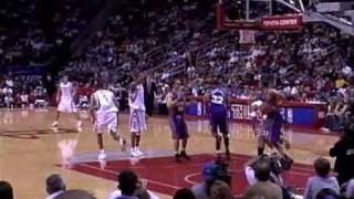 Funny McGrady at the free throw line Amare got punked [upl. by Suoivatra]