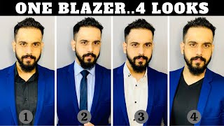 How To STYLE BLUE BLAZER With 4 Different Combinations  One Blazer 4 Looks [upl. by Pace]