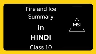 Fire and Ice summary in Hindi Class 10th english [upl. by Faxen]