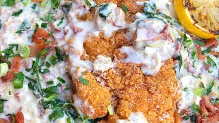 FISH amp GRITS W BACON CRAB SPINACH CREAM SAUCE [upl. by Recneps]