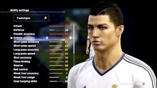 Cristiano Ronaldo  Skills  Stats PES 2013 [upl. by Sedinoel465]