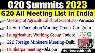 G20 Summit 2023  G20 Summit India  G20 शिखर सम्मेलन 2023  Summit 2023 Current Affairs [upl. by Kaltman54]