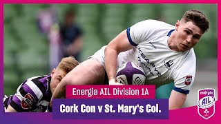 Cork Con v St Marys Col  EnergiaAIL Highlights Mens Div 1A Rd 7 [upl. by Adai882]