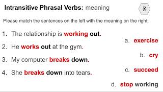 Intransitive Phrasal Verbs [upl. by Bartram]