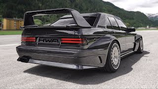 NEW MercedesBenz 190E EVO II restomod by HWA feat 30 twin turbo V6 sound  Accelerations StartUp [upl. by Nnaxor]