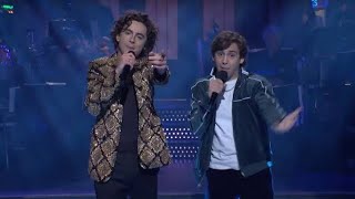 Timothee Chalamet Singing quotBaby Facequot LIVE at SNL [upl. by Keelin911]