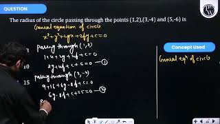 The radius of the circle passing through the points \1234\ and \56\ is [upl. by Sudnac]