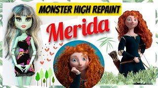 MAKING PRINCESS MERIDA DOLL  DISNEY BRAVE MONSTER HIGH REPAINT by Poppen Atelier [upl. by Wolff133]