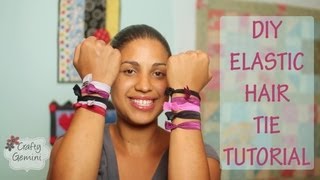 Elastic Hair Ties DIY TutorialNO SEW [upl. by Odraner847]