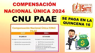 Compensación Nacional Única CNU 2024 Personal de Apoyo y Asistencia a la Educación PAAE Quincena 16 [upl. by Aremaj]