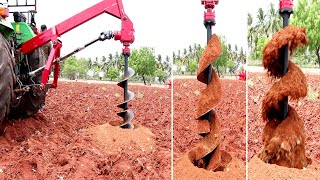 Tractor Earth Augur Post hole digger for Farming  டிராக்டர் எர்த் ஆகர் [upl. by Thorner102]