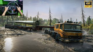 Transporting Wind Turbine Blade  SnowRunner  Logitech G29 Gameplay [upl. by Nemzzaj]