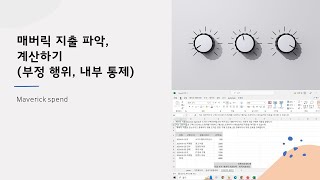 매버릭 지출 파악 계산해보기Maverick Spend [upl. by Narih]