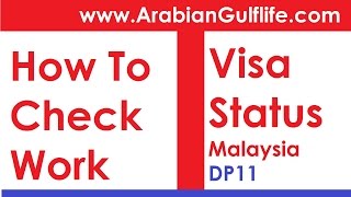 Check Malaysia Work Visa Permit Status DP11 [upl. by Hernando]