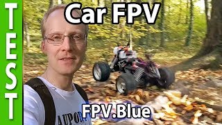 FPV in the woods with digital transmission FPV Blue RC Car [upl. by Hance243]