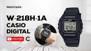 W218H1A Black Casio Digital Watch Time Settings Weight Dial amp Unboxing Video [upl. by Woodhead]