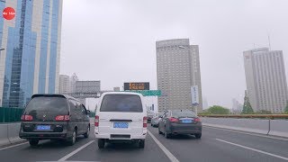 4K China，Shanghai Drive，Yan an elevated road Pudong Central延安路高架一路开到浦东中环 [upl. by Springer]